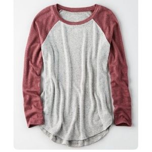 AE Plush Jegging Crew, Mauve/Gray, Size S